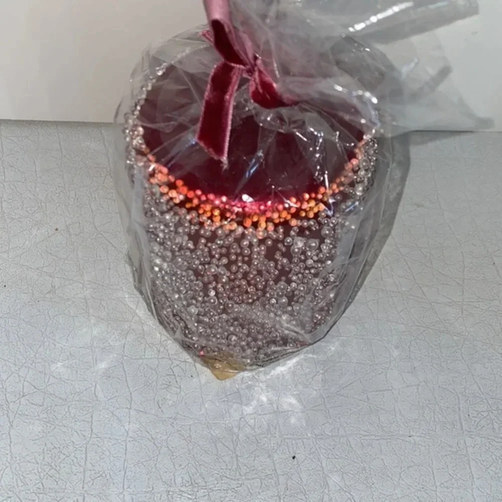 Z Gallerie Red Holiday Jeweled Candle NWT